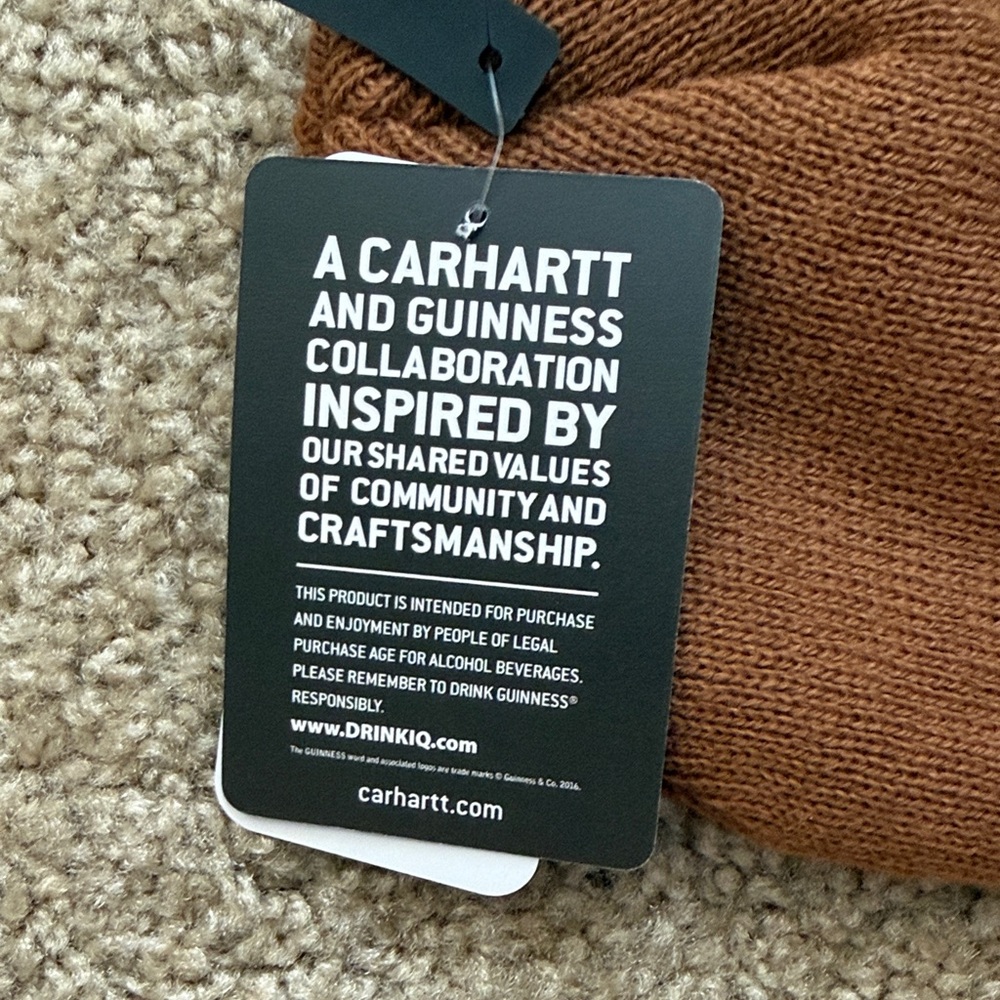 Carhartt beanie limited-edition collection Guinness Brown Knit Beanie Logo Patch - Picture 6 of 7
